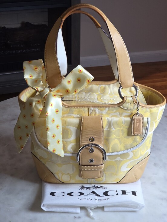 Coach Handbags - Rare Vintage Coach Soho In Optic Yellow W/ Leather Trim (2004) -Dustbag Included